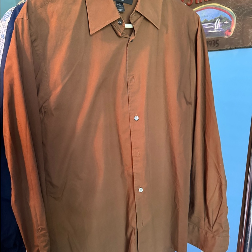 Express Rust Button-Up Shirt